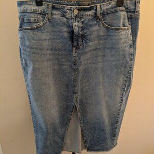 Torrid Denim Midi Jean Skirt - Size 18 - Front Slit Light Wash Denim